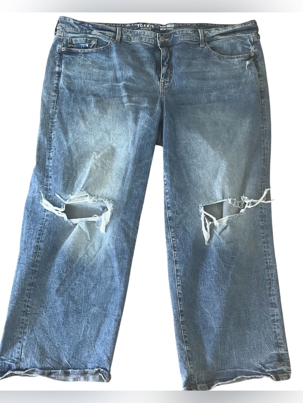 Torrid Perfect Wide Leg Vintage Stretch Distressed Jeans Women’s 24 Tall